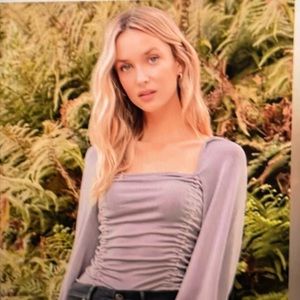 148. Free People Intimately Meant to Be Ruched Bodysuit purple L